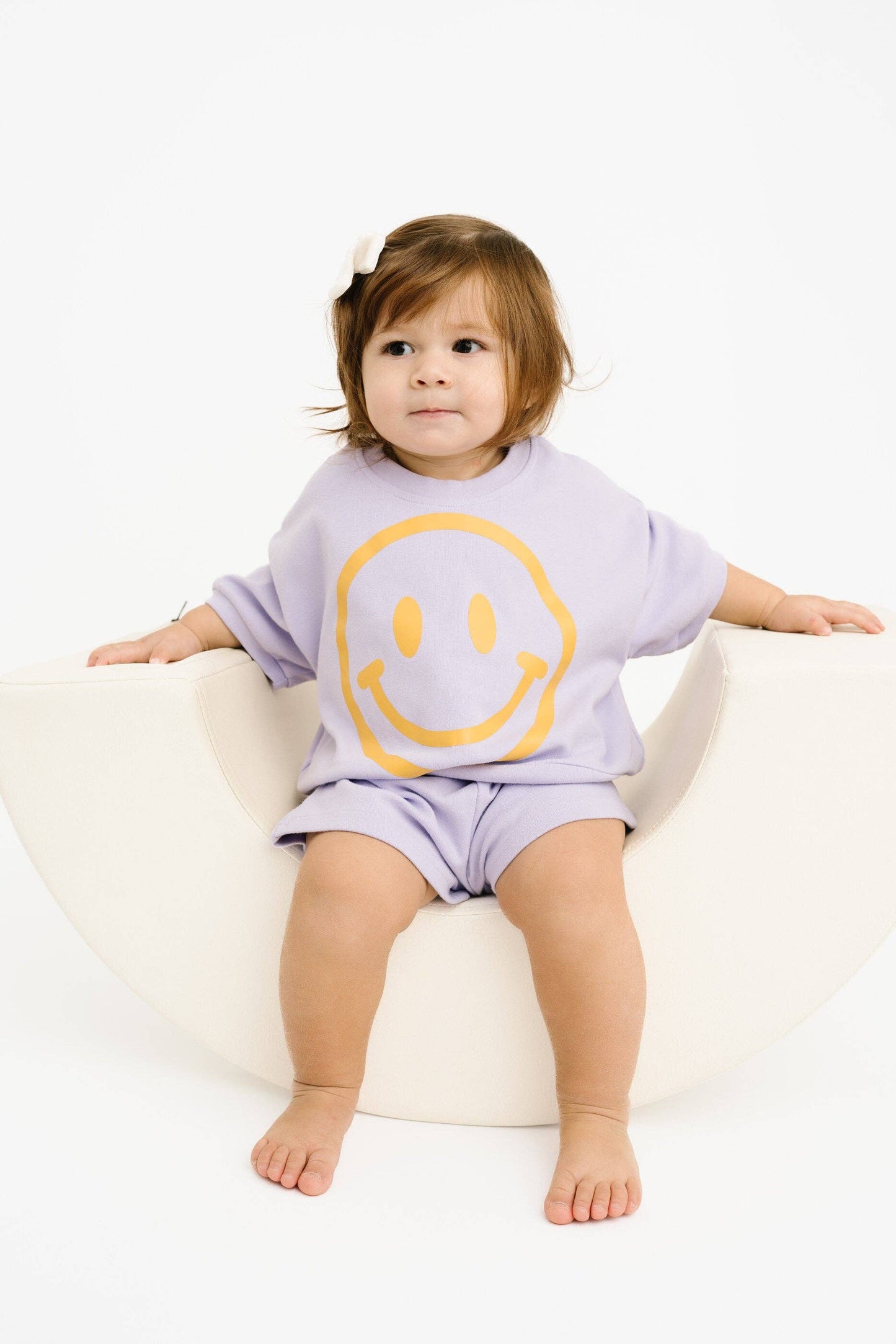 Short Sleeve Smiley Set | Lilac