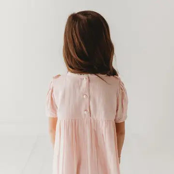 Strawberry Embroidered Dress | Pale Pink
