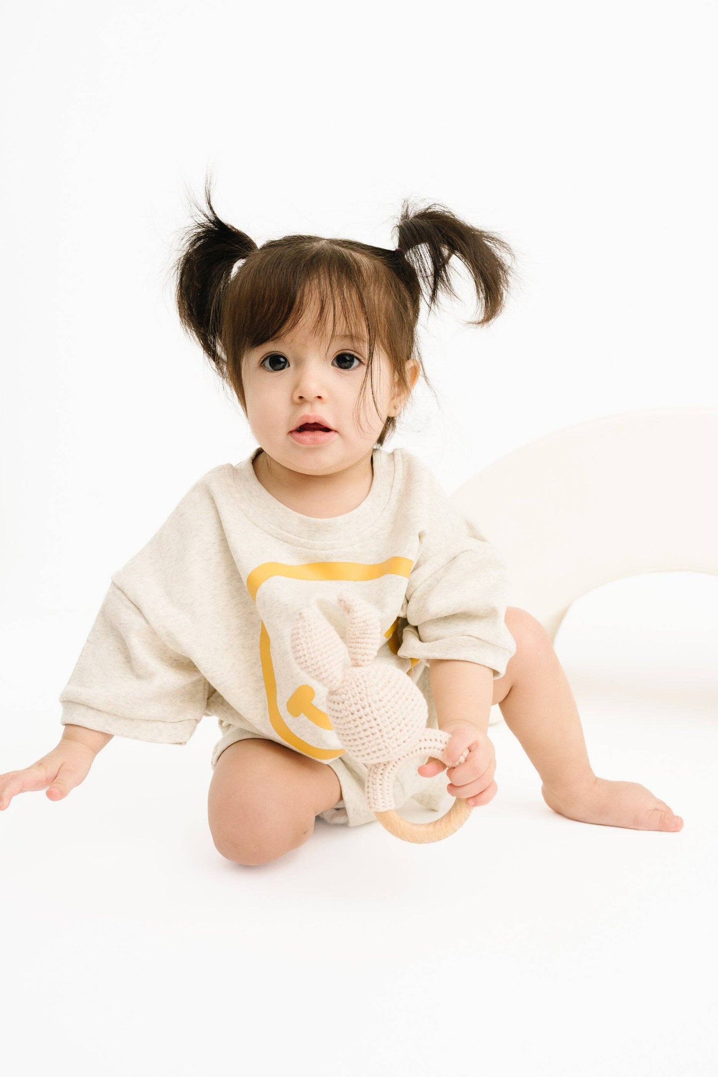 Short Sleeve Smiley Set | Oatmeal