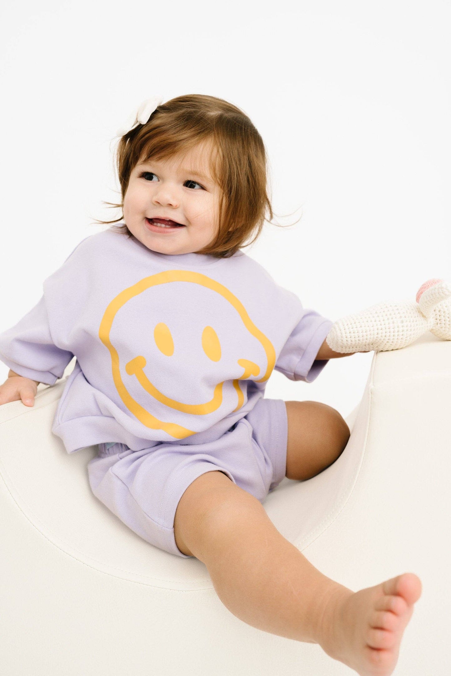Short Sleeve Smiley Set | Lilac