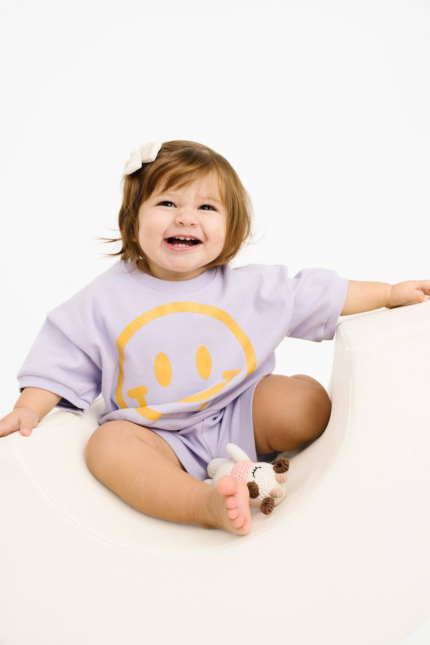 Short Sleeve Smiley Set | Lilac