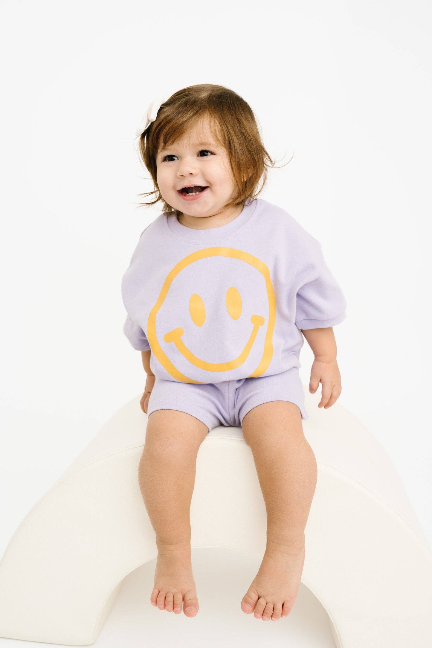 Short Sleeve Smiley Set | Lilac