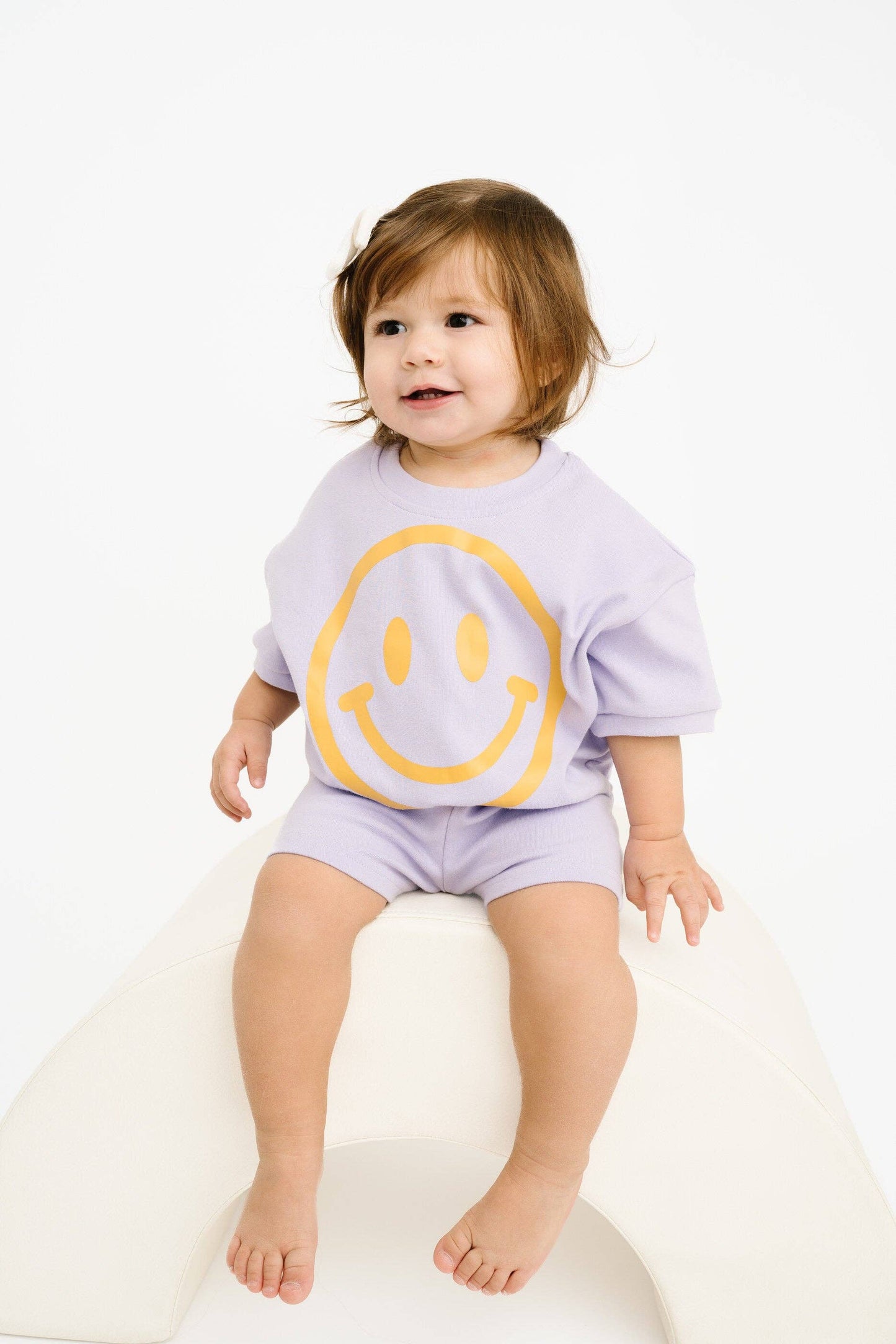 Short Sleeve Smiley Set | Lilac