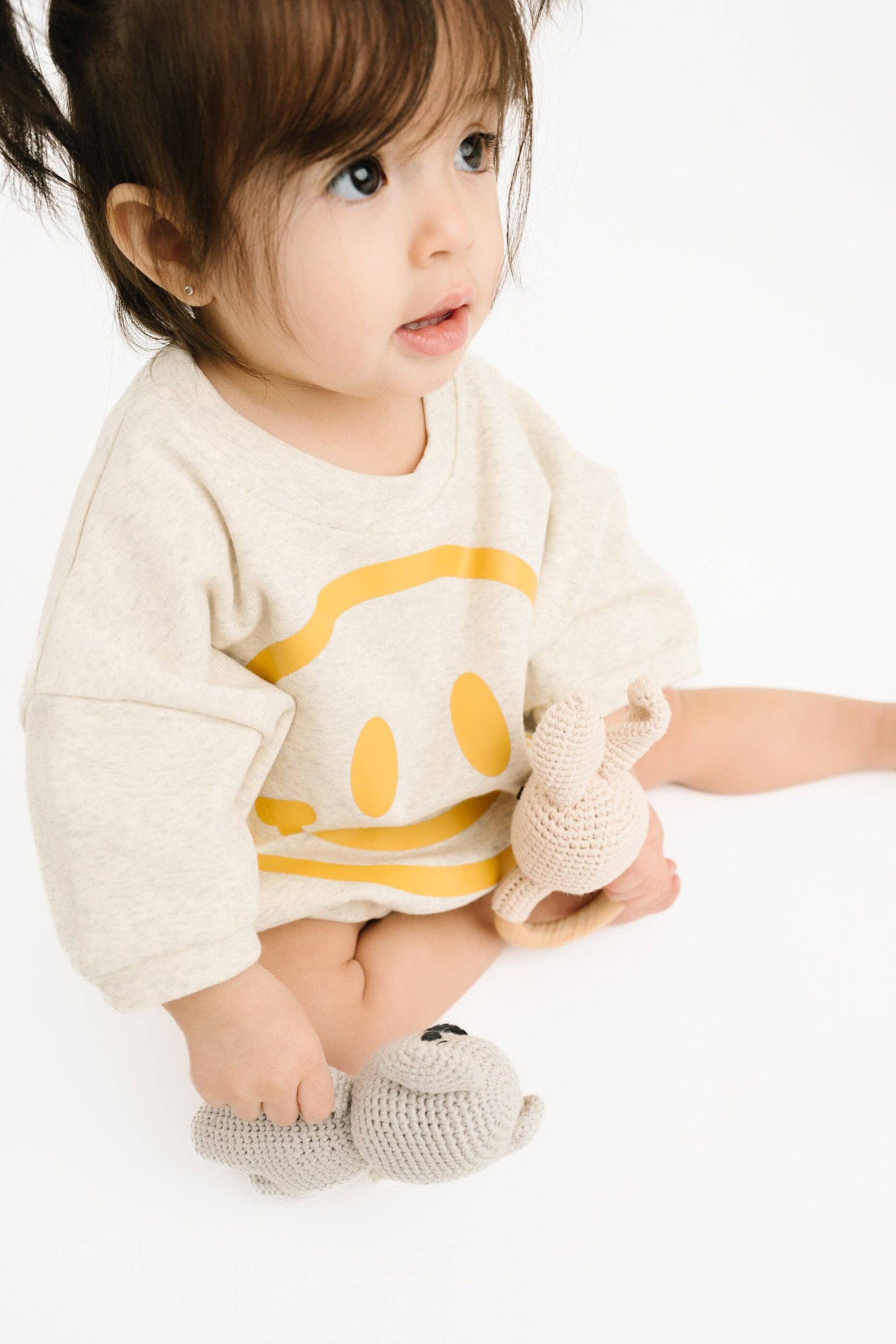 Short Sleeve Smiley Set | Oatmeal