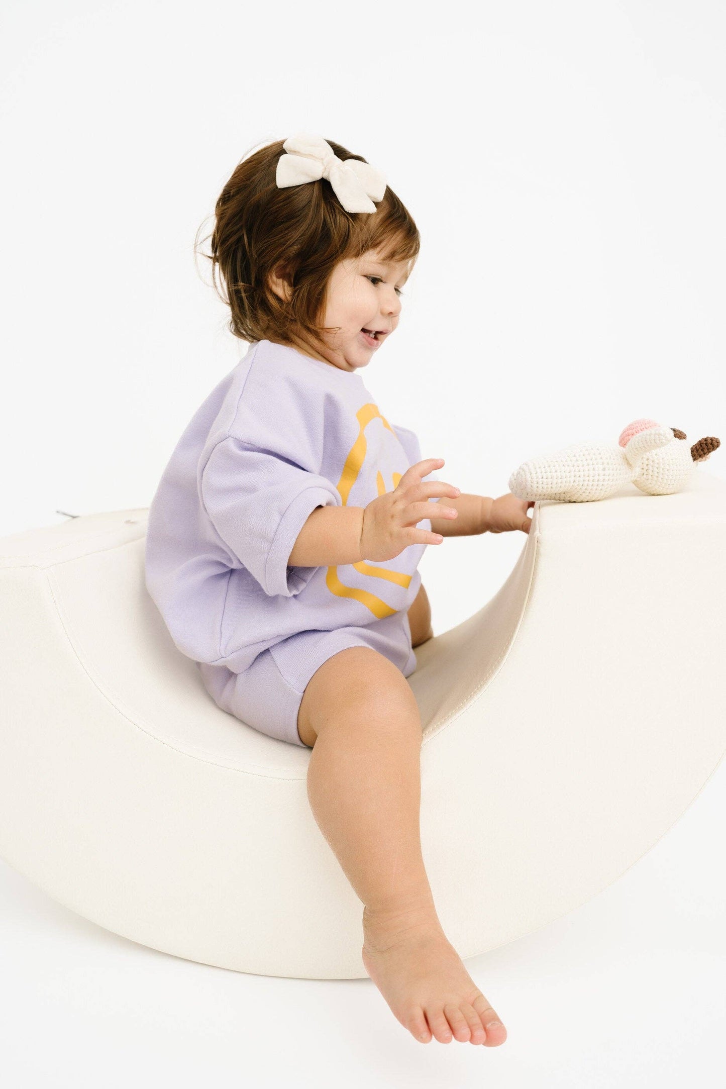 Short Sleeve Smiley Set | Lilac